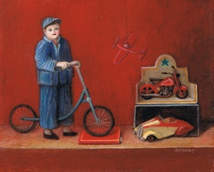 chinese kid and his toys