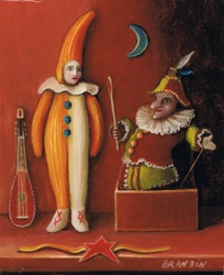 Miniature painting with a Punch puppet